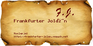 Frankfurter Jolán névjegykártya